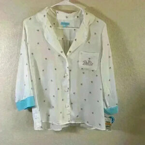 Betsey Johnson Blue Bride Diamond pajama short cozy fresh set White Women size S